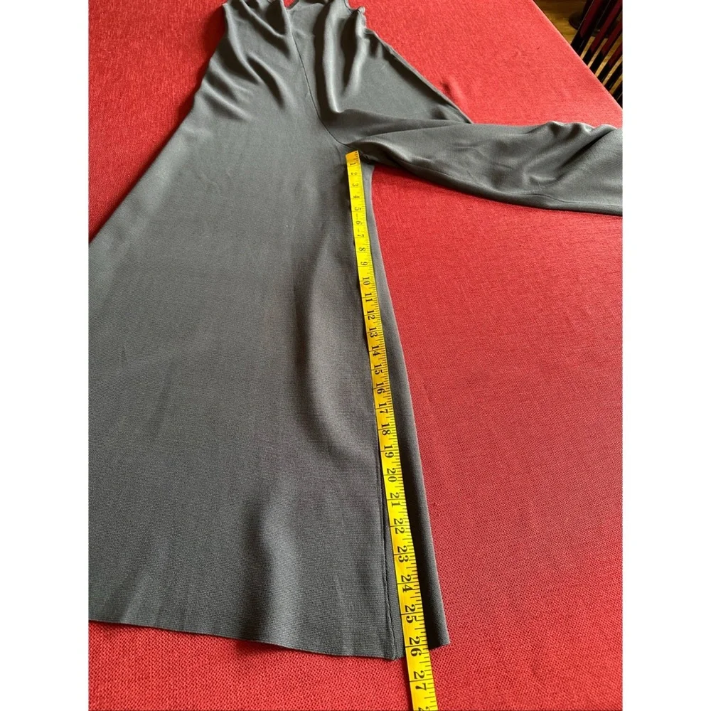 Zara Grey Knit Strappy Wide Flare Leg Jumpsuit, NWT, S - Picture 7 of 14